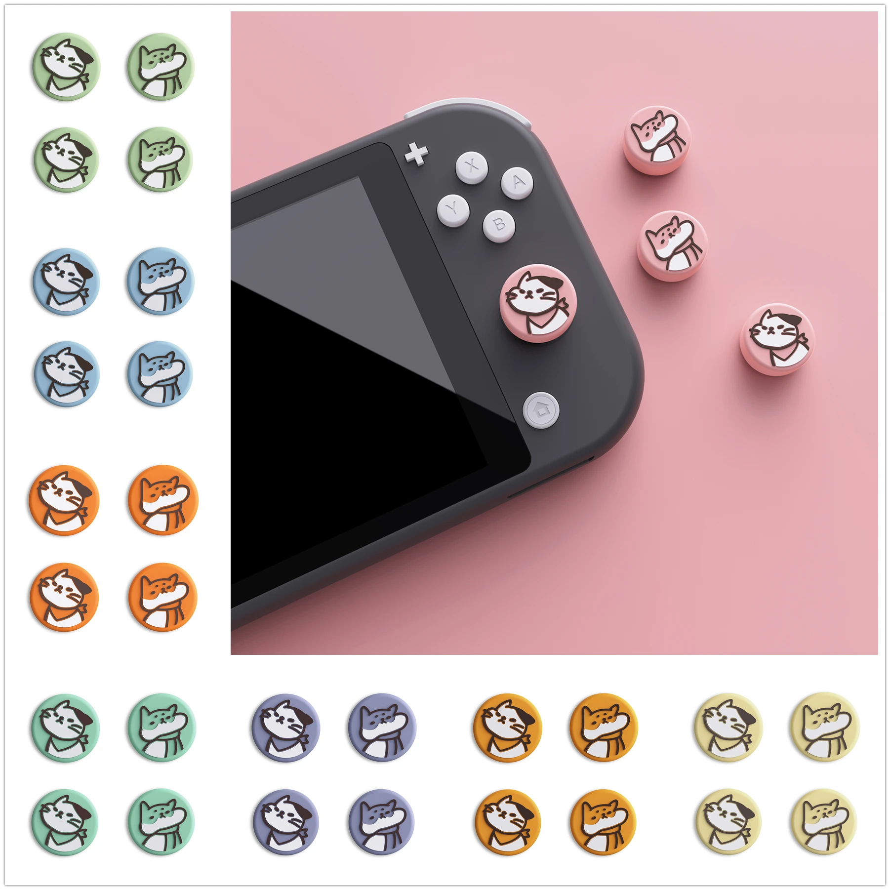 

PlayVital Kitten & Doggie Silicone Analog Cover Thumb Grips Joystick Caps for NS Switch & Switch Lite & OLED Joycon