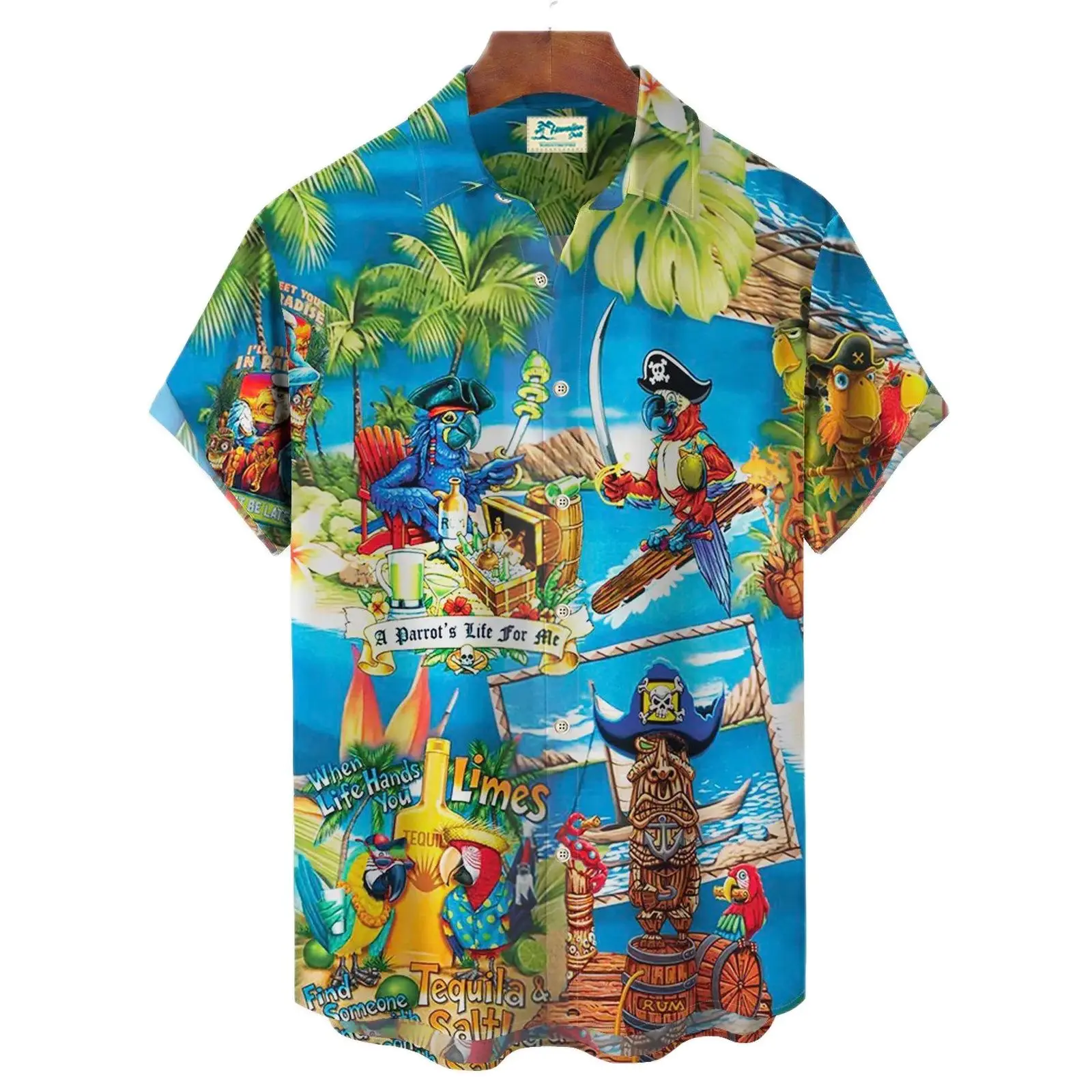 Funny Parrot Print Men's Shirt Summer Fashion Trend Oversized T-shirt Casual Lapel Short Sleeve Shirts Comfortable Cardigan Top
Funny Parrot Print Men's Shirt Summer Fashion Trend Oversized T-shirt Casual Lapel Short Sleeve Shirts Comfortable Cardigan Top