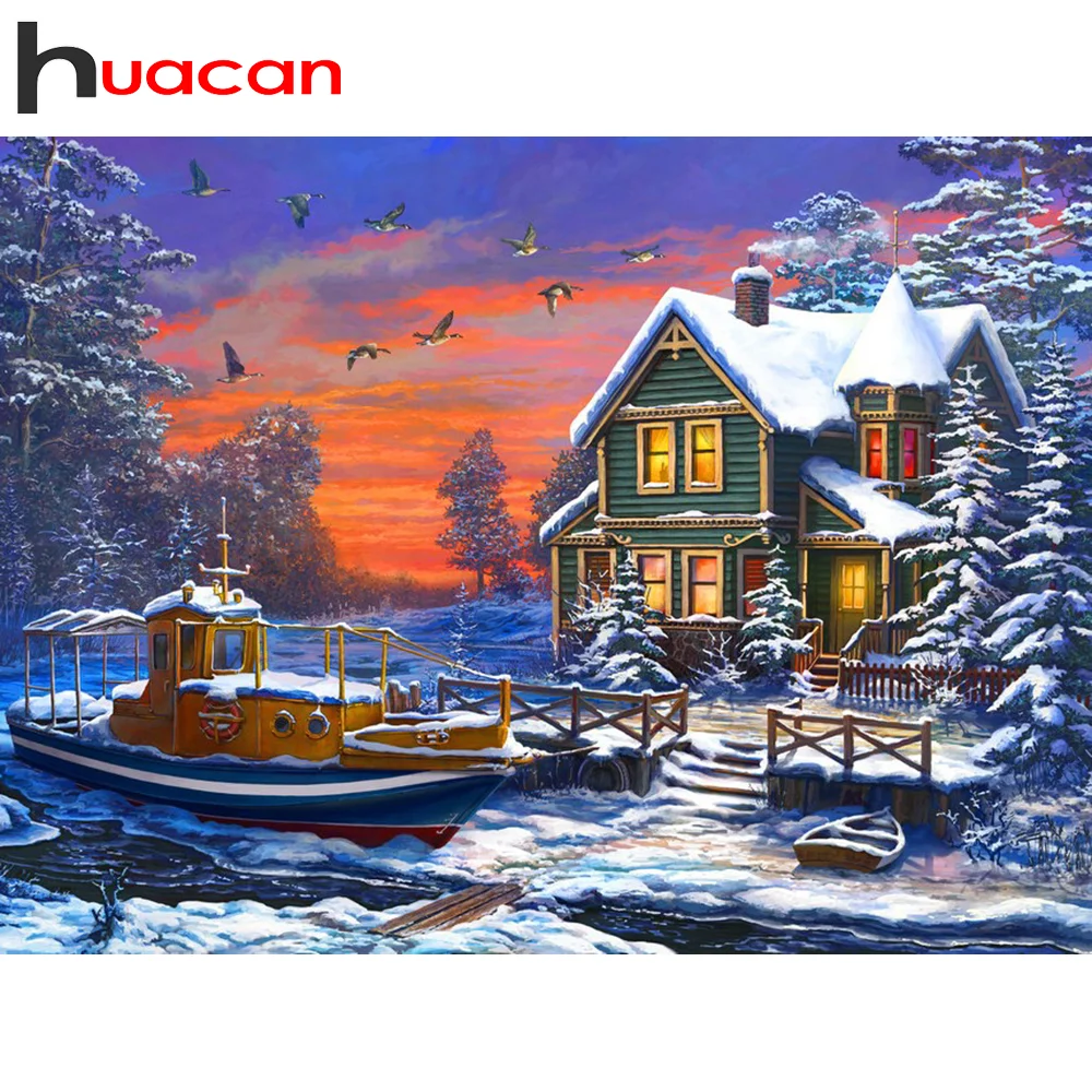 Huacan Diamond Mosaic 5D Winter House Painting Snow Cross Embroidery Kit Landscape Needlework Bedroom Decoration
Huacan Diamond Mosaic 5D Winter House Painting Snow Cross Embroidery Kit Landscape Needlework Bedroom Decoration