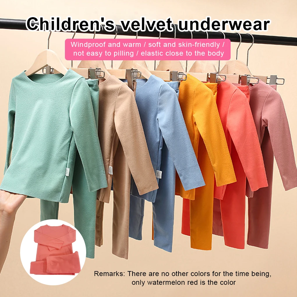 Children Thermal Underwear Long-sleeve Velvet Clothes Pajama Cold Winter Warm Shirt Trousers Warm-keeping Home 110cm
Children Thermal Underwear Long-sleeve Velvet Clothes Pajama Cold Winter Warm Shirt Trousers Warm-keeping Home 110cm