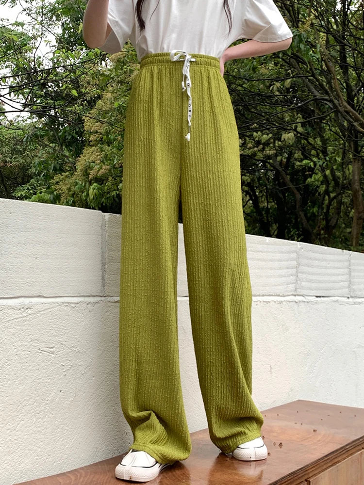 EVNISI Women Straight Wide Leg Pants Female Elastic Waist Drawstring Slim Trousers For Women 2022 New Casual Trousers
EVNISI Women Straight Wide Leg Pants Female Elastic Waist Drawstring Slim Trousers For Women 2022 New Casual Trousers