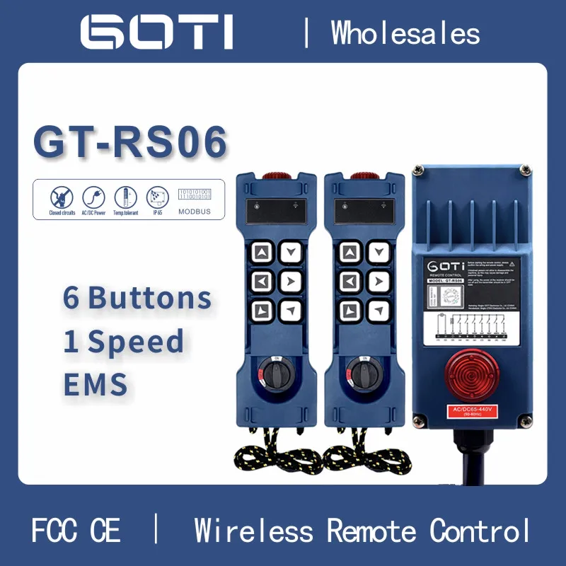 Industrial Wireless Remote Control GT-RS06 6 1 Speed Buttons 18-65V 65-440V UHF for Overhead Crane Instead of F21-E1B F21-E1
Industrial Wireless Remote Control GT-RS06 6 1 Speed Buttons 18-65V 65-440V UHF for Overhead Crane Instead of F21-E1B F21-E1