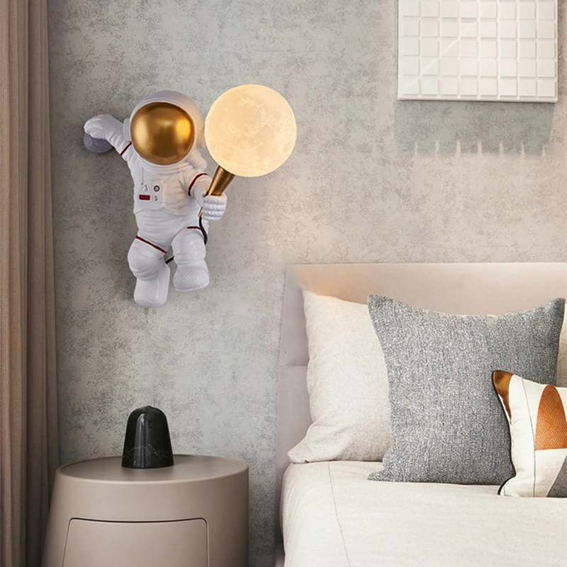 Nordic LED personality astronaut moon children's room wall lamp kitchen dining room bedroom study balcony aisle lamp decoration 
Nordic LED personality astronaut moon children's room wall lamp kitchen dining room bedroom study balcony aisle lamp decoration