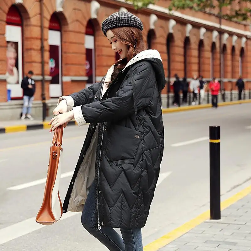 2022 Women's Winter New Fashion Casual Hooded Jackets Female Long White Duck Down Coats Ladies Solid Color Loose Overcoats E385
2022 Women's Winter New Fashion Casual Hooded Jackets Female Long White Duck Down Coats Ladies Solid Color Loose Overcoats E385