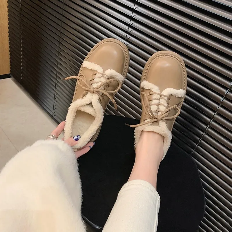 Womens Derby Shoes Loafers Fur Casual Female Sneakers British Style Low Heels Leather New Cross Winter Preppy Rubber Cross-tied
Womens Derby Shoes Loafers Fur Casual Female Sneakers British Style Low Heels Leather New Cross Winter Preppy Rubber Cross-tied