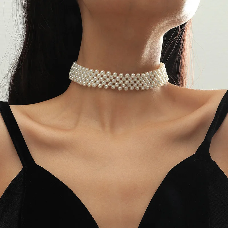 Korean Simple Statement Weaving Pearl Clavicle Necklace for Women Girls White Round Trendy Neck Chains Luxury Jewelry Gift 2023
Korean Simple Statement Weaving Pearl Clavicle Necklace for Women Girls White Round Trendy Neck Chains Luxury Jewelry Gift 2023