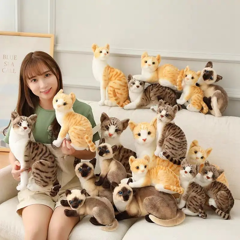 20cm/26cm Adorable Realistic Cat Plush Toys Siamese Cats Pet Plush American Shorthair Cute Cat Doll Home Decor Gift For Girls
20cm/26cm Adorable Realistic Cat Plush Toys Siamese Cats Pet Plush American Shorthair Cute Cat Doll Home Decor Gift For Girls