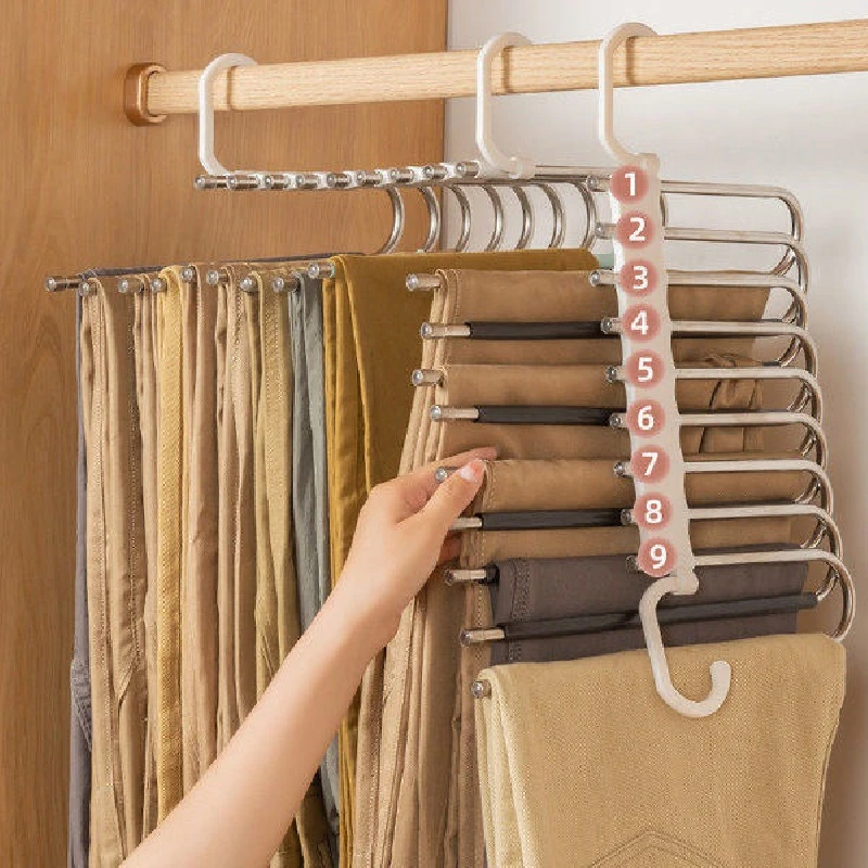 1pc Space Saving Stainless Steel Pants Hanger - Foldable Multi-layer Trouser Rack for Wardrobe Storage and Hanging Clothes
1pc Space Saving Stainless Steel Pants Hanger - Foldable Multi-layer Trouser Rack for Wardrobe Storage and Hanging Clothes