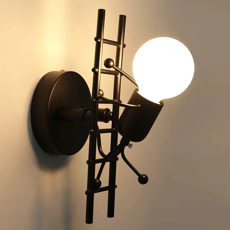 Popular American Retro Industrial Wind Iron Villain Creative Stair Climbing Lamp Children's Room Bedroom Bedside Wall Lamp
Popular American Retro Industrial Wind Iron Villain Creative Stair Climbing Lamp Children's Room Bedroom Bedside Wall Lamp