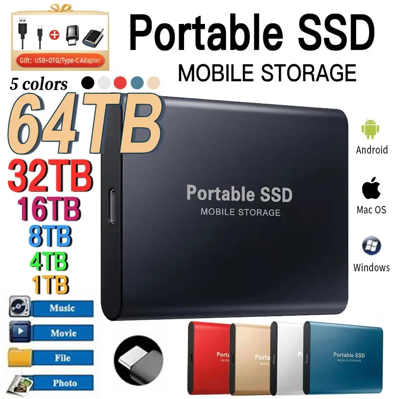 external hard drive 1TB Portable SSD 2TB High Speed Solid State Drive M.2 external ssd 500gb EXTERNAL HARD DISK for Laptop/Phone
external hard drive 1TB Portable SSD 2TB High Speed Solid State Drive M.2 external ssd 500gb EXTERNAL HARD DISK for Laptop/Phone