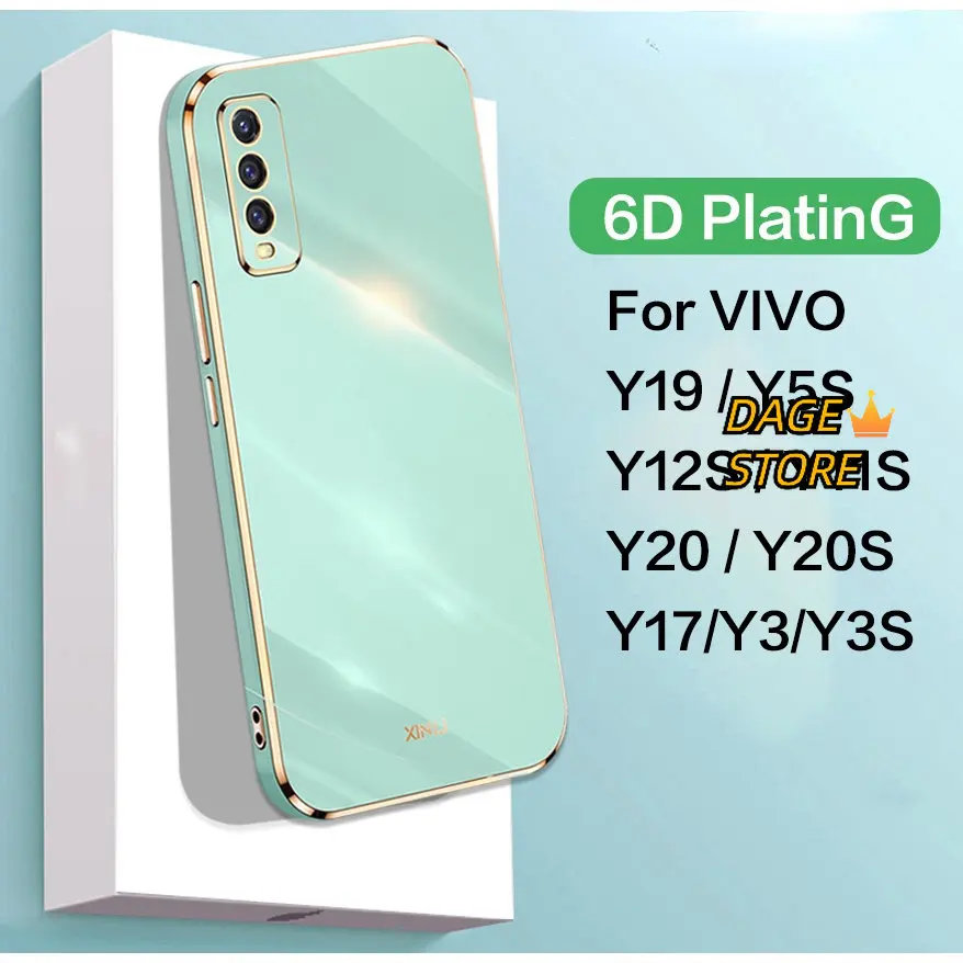 

Phone Case for Vivo Y20 Y20S Y12S Y11S Y17 Y3 Y3S Y15 Y50 Casing 6D Plating Soft Silicone Shockproof Back Cover