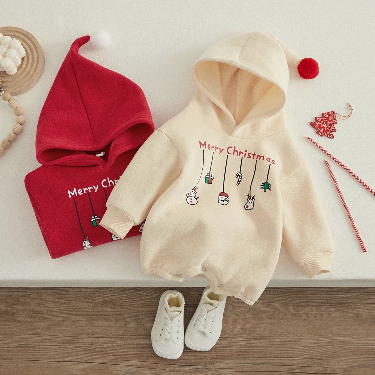 Infant Baby Boys Girls Christmas Romper Long Sleeve Thicken Hooded Letters Print Jumpsuit Fall Winter Clothes
Infant Baby Boys Girls Christmas Romper Long Sleeve Thicken Hooded Letters Print Jumpsuit Fall Winter Clothes