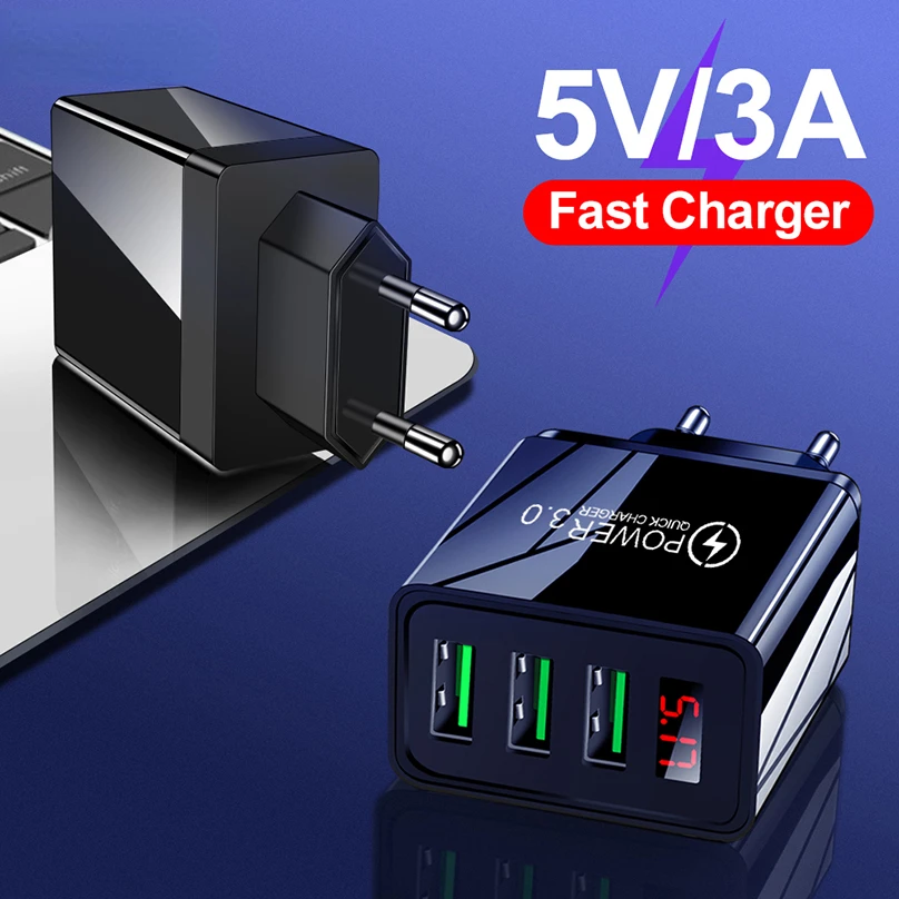 USB Phone Charger Quick Charge 3.0 Mobile Phone Charger LED Display EU Wall Charger For iPhone 11 Charger USB Adapters
USB Phone Charger Quick Charge 3.0 Mobile Phone Charger LED Display EU Wall Charger For iPhone 11 Charger USB Adapters