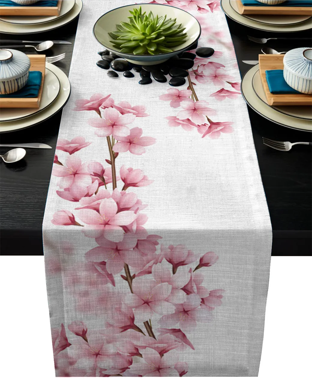 Linen Burlap Table Runner Dresser Scarves Pink Cherry Blossoms Kitchen Table Runners for Dinner Holiday Party Wedding Decor
Linen Burlap Table Runner Dresser Scarves Pink Cherry Blossoms Kitchen Table Runners for Dinner Holiday Party Wedding Decor