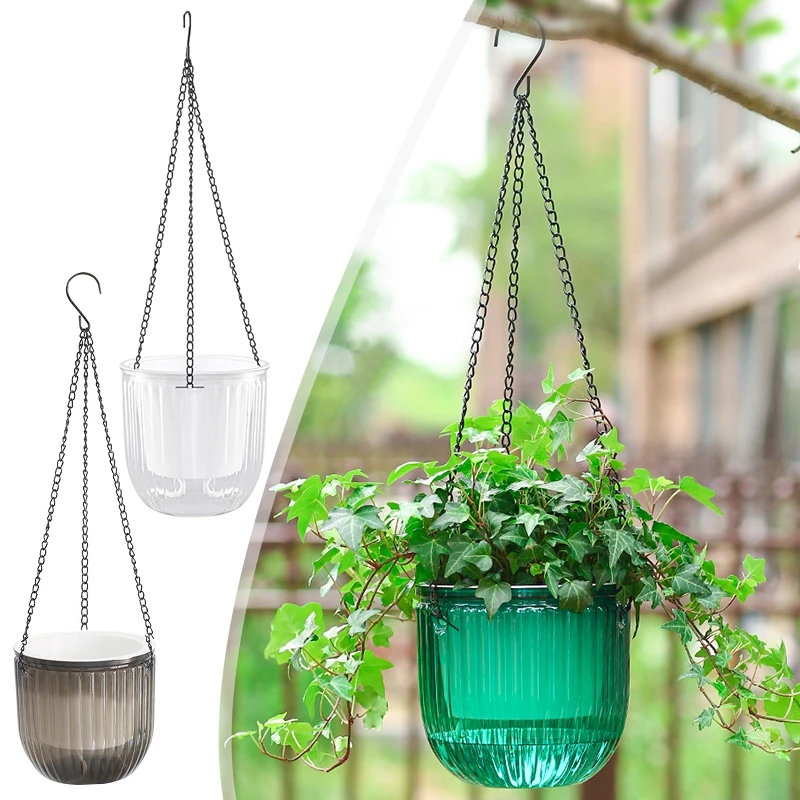 Hanging Flowerpot Self Absorbing Water Planter Thickened Plastic Plants Hydroponic Plant Vases Flower Pot Wall Bonsai Decor
Hanging Flowerpot Self Absorbing Water Planter Thickened Plastic Plants Hydroponic Plant Vases Flower Pot Wall Bonsai Decor