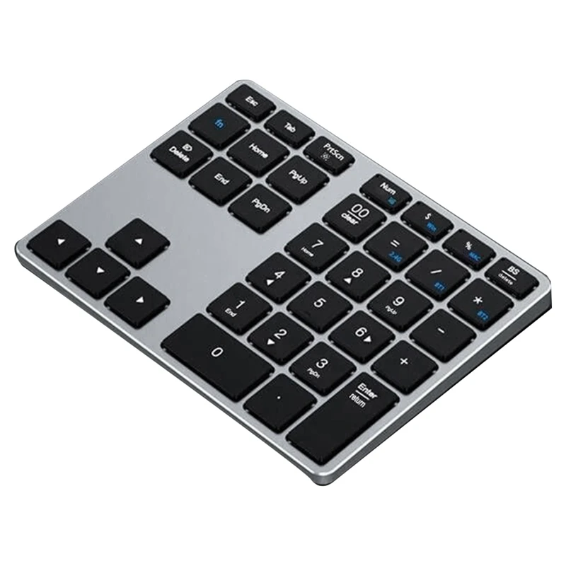 

1 комплект, 35 клавиш, цифровая клавиатура, беспроводная цифровая клавиатура, портативная тонкая Bluetooth-подставка для ноутбуков, Mac, ПК, настольных компьютеров