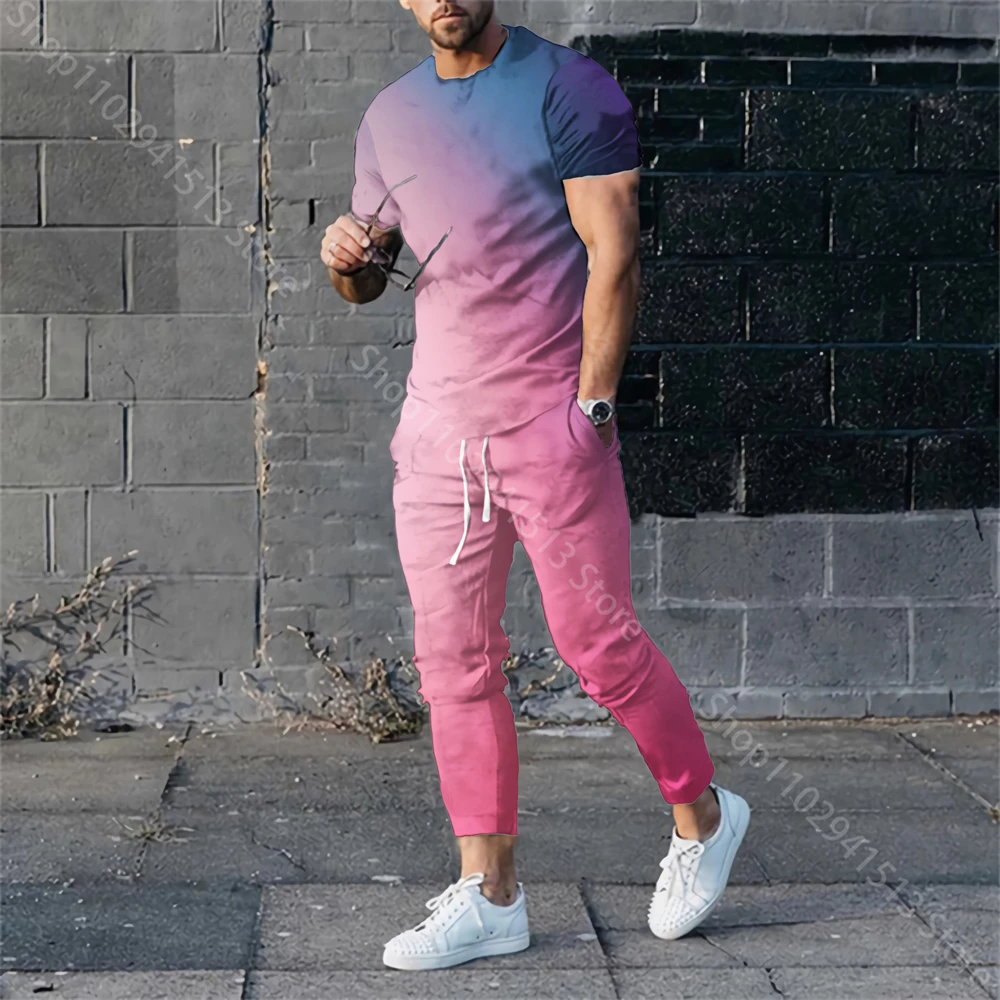2023 Men Tracksuit Short Sleeve T Shirt+Pants 2 Piece Men's Set Outfit Oversized Clothe Jogger Sportswear 3D Print Trousers Suit
2023 Men Tracksuit Short Sleeve T Shirt+Pants 2 Piece Men's Set Outfit Oversized Clothe Jogger Sportswear 3D Print Trousers Suit