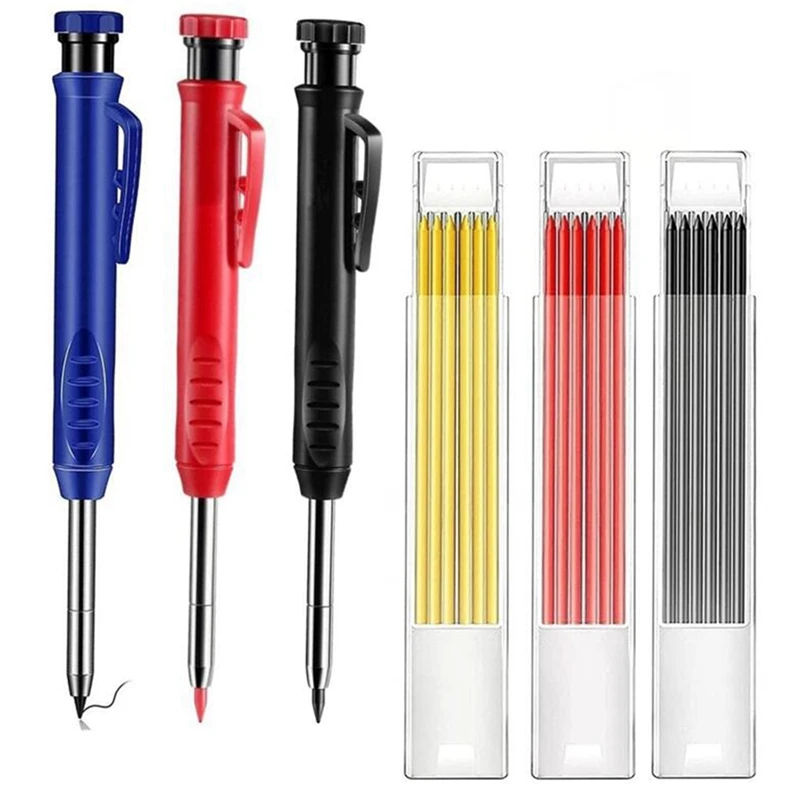 Solid Woodworking Pencil Set, Built-In Sharpener For Construction, Deep Hole Mechanical Marker
Solid Woodworking Pencil Set, Built-In Sharpener For Construction, Deep Hole Mechanical Marker