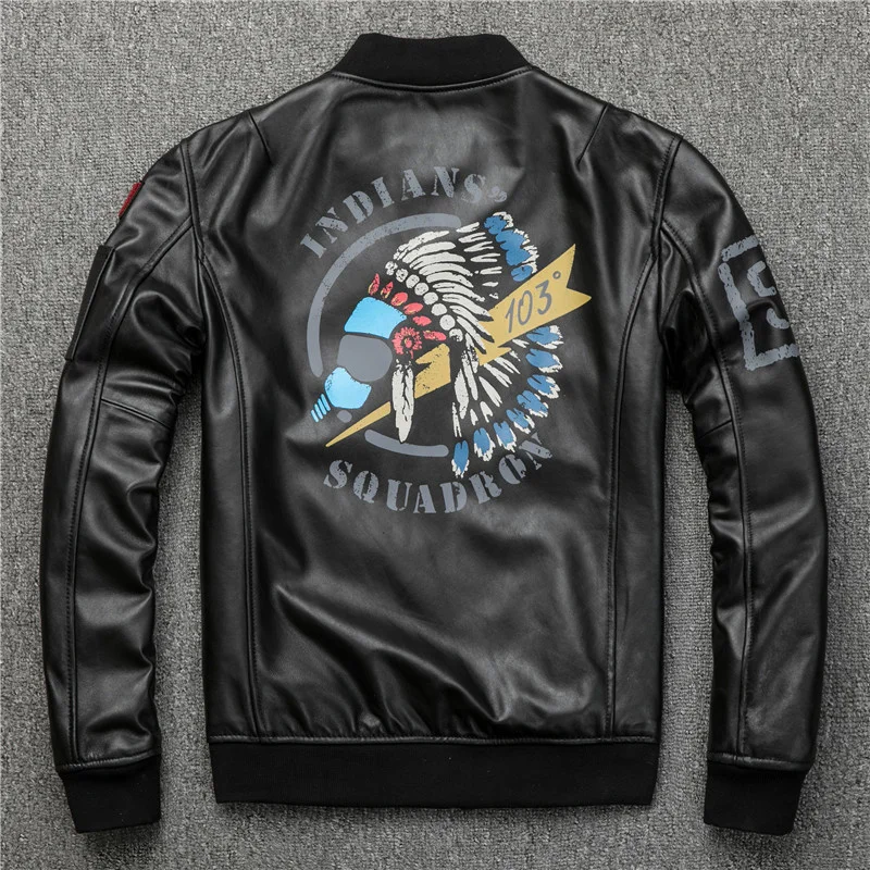 Black Men's Fast Shipping Genuine Leather Jacket 3D Pattern A1 Pilot Sheepskin Vintage Coat Bottom Pleated
Black Men's Fast Shipping Genuine Leather Jacket 3D Pattern A1 Pilot Sheepskin Vintage Coat Bottom Pleated