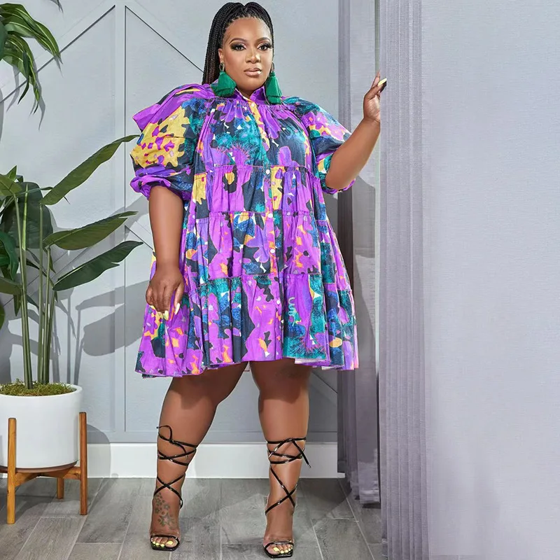 Fashion Streetwear Graffiti Print Dresses Africa Women Clothes XL-5XL Summer Female Button Turndown Collar Shirt Dress
Fashion Streetwear Graffiti Print Dresses Africa Women Clothes XL-5XL Summer Female Button Turndown Collar Shirt Dress
