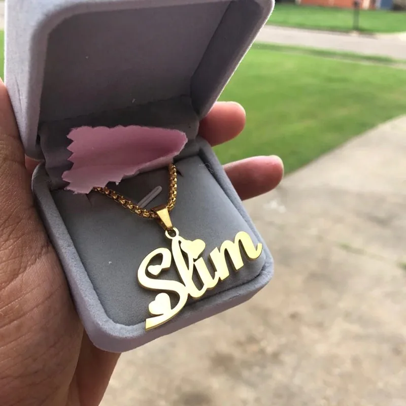 Personalized Name Pendant Necklace Gold Box Chain Custom name Jewelry Handmade Cursive Nameplate Choker Women Men BFF Gift
Personalized Name Pendant Necklace Gold Box Chain Custom name Jewelry Handmade Cursive Nameplate Choker Women Men BFF Gift