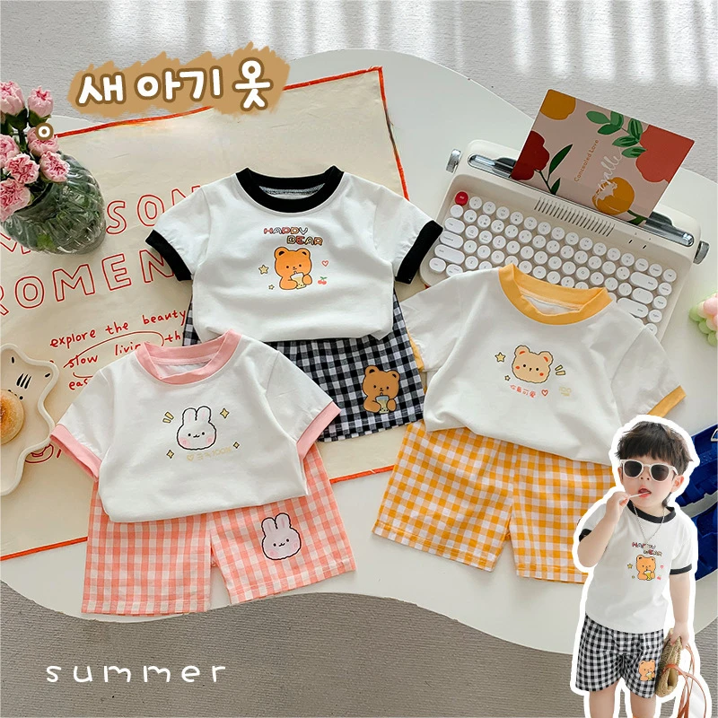 2023 Korean Summer Baby Kids Clothes Girls Boys Children's Clothing Lycra Cotton Short Set Loungewear Costumes 0-5Years
2023 Korean Summer Baby Kids Clothes Girls Boys Children's Clothing Lycra Cotton Short Set Loungewear Costumes 0-5Years