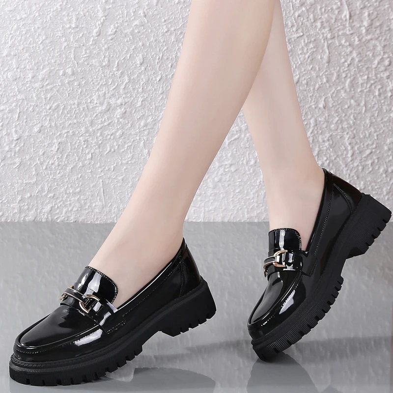 High Quality New Women Flats Shoes Loafers Platform Women Shoes Genuine Leather Mid-heeled Casual Shoes Womens Business Shoes
High Quality New Women Flats Shoes Loafers Platform Women Shoes Genuine Leather Mid-heeled Casual Shoes Womens Business Shoes