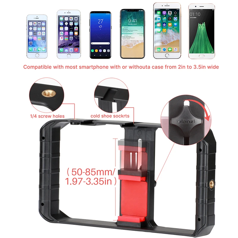 Ulanzi U-Rig Pro Smartphone Video Rig w 3 Shoe Mounts Filmmaking Case Handheld Phone Video Stabilizer Grip Tripod Mount Stand
Ulanzi U-Rig Pro Smartphone Video Rig w 3 Shoe Mounts Filmmaking Case Handheld Phone Video Stabilizer Grip Tripod Mount Stand