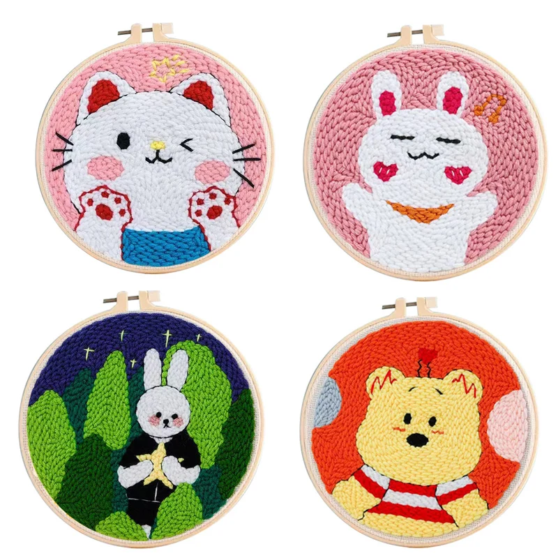 Fashion Cartoon Bear Cat Rabbit Animal Wool Yarn Poke Embroidery Punch Kit Handmade Craft Needle Stitch Kit For Beginner Women
Fashion Cartoon Bear Cat Rabbit Animal Wool Yarn Poke Embroidery Punch Kit Handmade Craft Needle Stitch Kit For Beginner Women