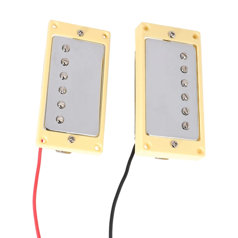 Set Of Double Coil Humbucker Pickup Electric Guitar Neck&Bridge Pickup Chrome With Yellow Frame Fit Lp Guitar
Set Of Double Coil Humbucker Pickup Electric Guitar Neck&Bridge Pickup Chrome With Yellow Frame Fit Lp Guitar
