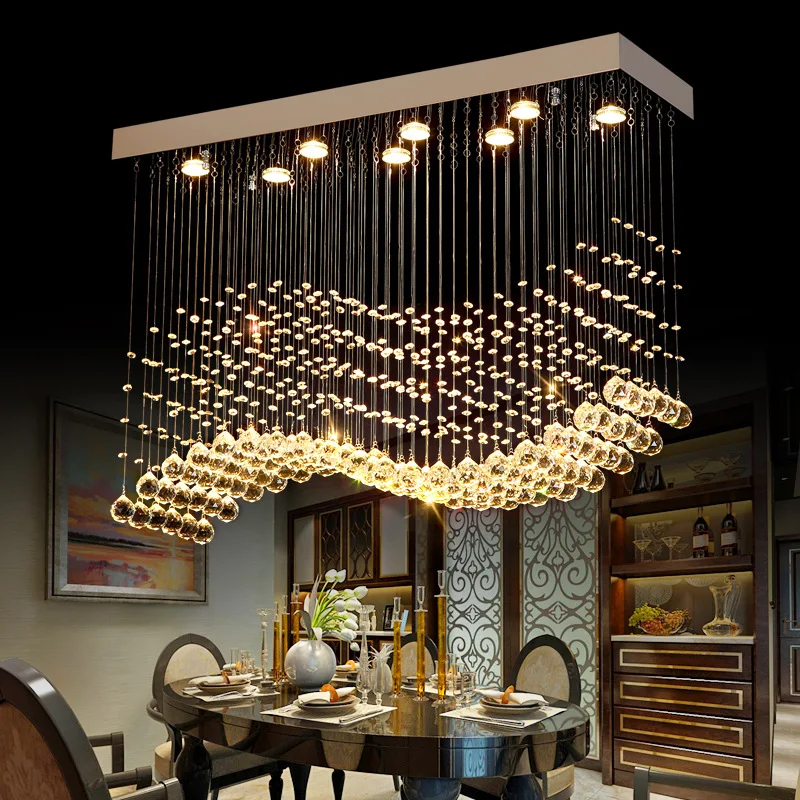 LED Modern Chandelier K9 Crystal Chandelier Lighting Luster Hanging Lamps Rectangular for Restaurant Home Decoration Chandelier
LED Modern Chandelier K9 Crystal Chandelier Lighting Luster Hanging Lamps Rectangular for Restaurant Home Decoration Chandelier