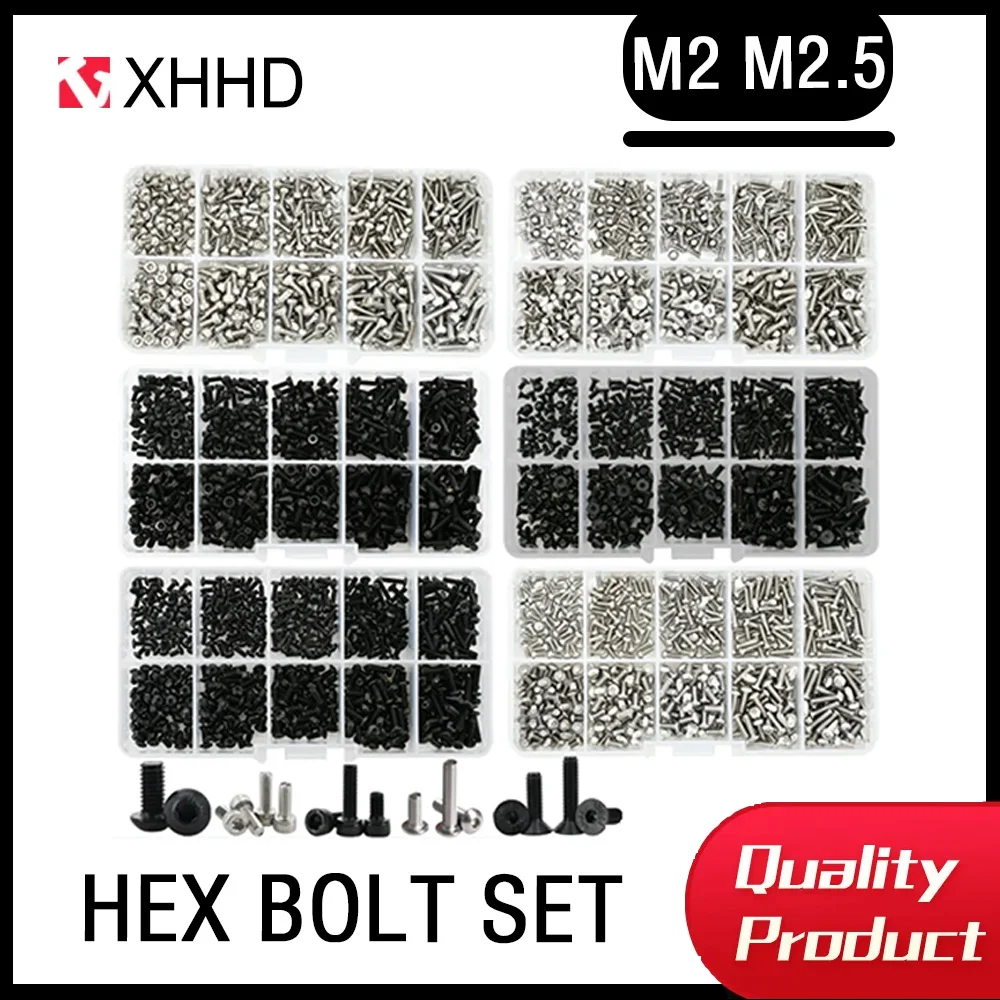 M2 M2.5 Small Screw Bolt Kit 4mm 5mm 6mm 8mm 10mm Electrical Screws Hex Hexagon Socket Cap Laptop PCB Allen Bolts Set 500Pcs
M2 M2.5 Small Screw Bolt Kit 4mm 5mm 6mm 8mm 10mm Electrical Screws Hex Hexagon Socket Cap Laptop PCB Allen Bolts Set 500Pcs