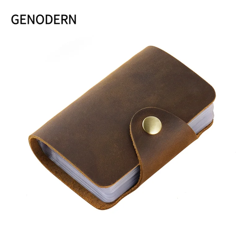 GENODER 100% Genuine Cow Leather Business Credit ID Card Holder Crazy Horse Leather Fashion Women&Men's Name Bank Wallet
GENODER 100% Genuine Cow Leather Business Credit ID Card Holder Crazy Horse Leather Fashion Women&Men's Name Bank Wallet