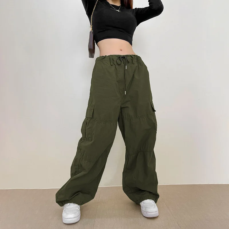 Women Cargo Pants with Elastic Waist Drawstring Pocket Trim Loose Wide Leg Trousers Version Summer Clothing
Women Cargo Pants with Elastic Waist Drawstring Pocket Trim Loose Wide Leg Trousers Version Summer Clothing