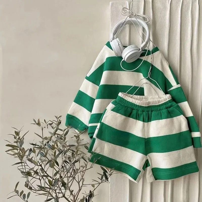 Baby Girl Boy Cotton Striped Clothes Set Hoodie and Shorts 2pcs Infant Toddler Child Tracksuit Spring Autumn Summer 1-7Y
Baby Girl Boy Cotton Striped Clothes Set Hoodie and Shorts 2pcs Infant Toddler Child Tracksuit Spring Autumn Summer 1-7Y