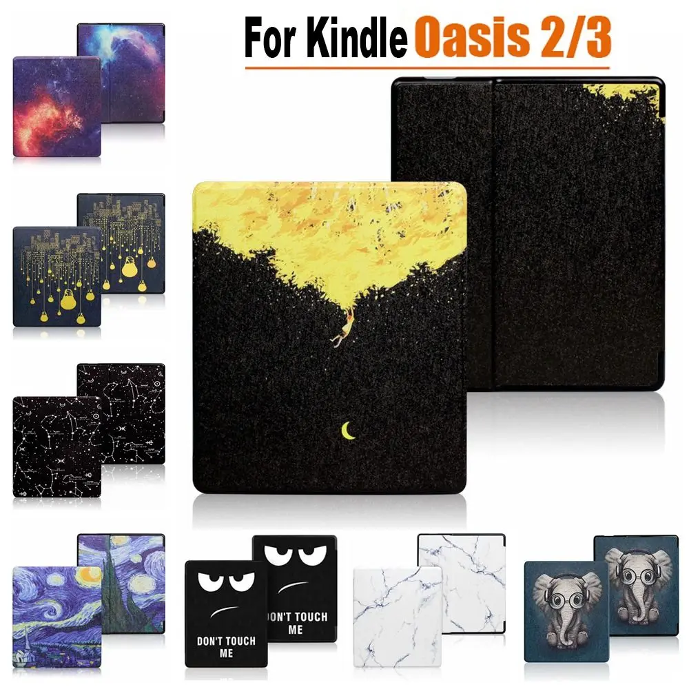 PU Leather Smart Cover Auto Sleep/Wake 9/10th Gen 7 inch E-book Reader Folio Case Color Painting for Amazon Kindle Oasis 2/3
PU Leather Smart Cover Auto Sleep/Wake 9/10th Gen 7 inch E-book Reader Folio Case Color Painting for Amazon Kindle Oasis 2/3