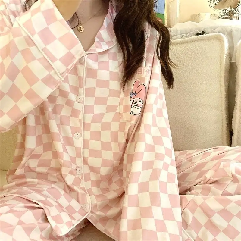 My Melody Lattice Female Pajamas Sanrios Spring Autumn Anime Student Kawaii Cartoon Long Sleeve Pure Cotton Tracksuit Set
My Melody Lattice Female Pajamas Sanrios Spring Autumn Anime Student Kawaii Cartoon Long Sleeve Pure Cotton Tracksuit Set
