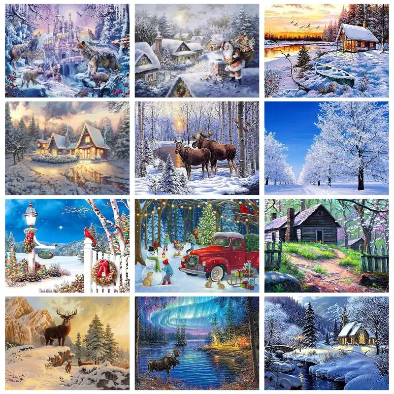 CHENISTORY 5D Diamond Painting With Frame Winter Landscape Elks Cross Stitch DIY Crafts Mosaic Embroidery Gift For Adults
CHENISTORY 5D Diamond Painting With Frame Winter Landscape Elks Cross Stitch DIY Crafts Mosaic Embroidery Gift For Adults