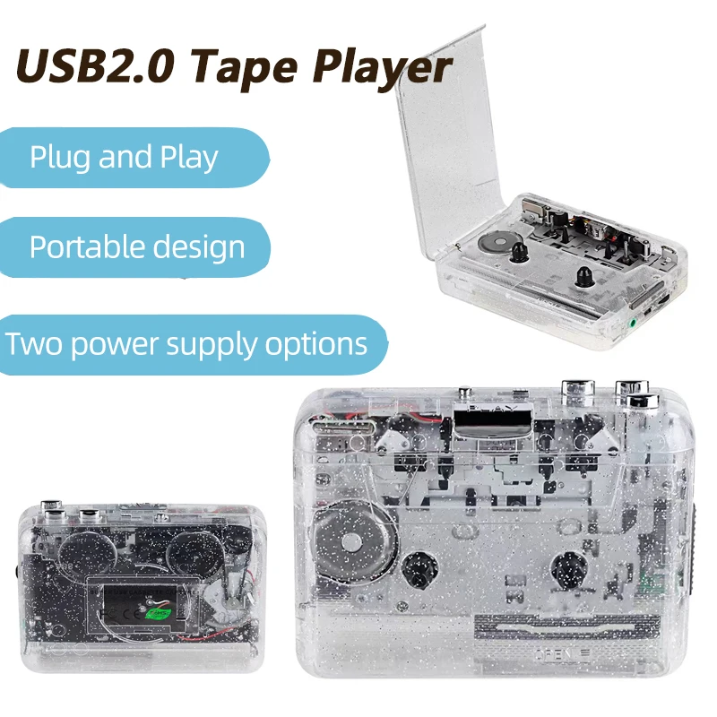 Ленточный плеер USB2.0 с прозрачной оболочкой, преобразователь кассетного сигнала, штекер и воспроизведение аудио, цифровой плеер для прослушивания музыки на английском языке
Ленточный плеер USB2.0 с прозрачной оболочкой, преобразователь кассетного сигнала, штекер и воспроизведение аудио, цифровой плеер для прослушивания музыки на английском языке