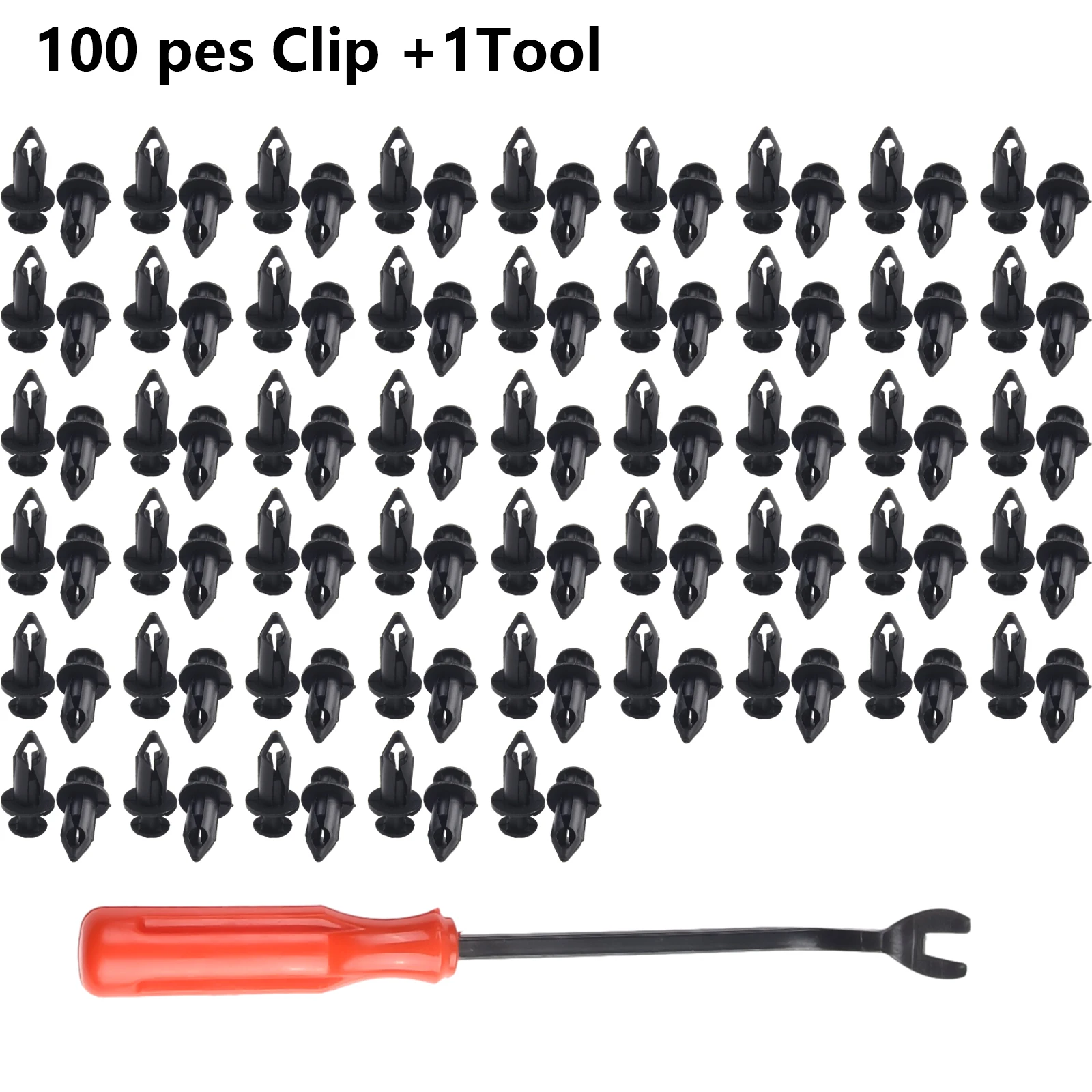 100pcs Universal Push-type Plastic Clips Fits For Door Trim/Radiator Shield Yoke/Fender/Bumper/Side Skirt/ Grille Auto Fastener
100pcs Universal Push-type Plastic Clips Fits For Door Trim/Radiator Shield Yoke/Fender/Bumper/Side Skirt/ Grille Auto Fastener