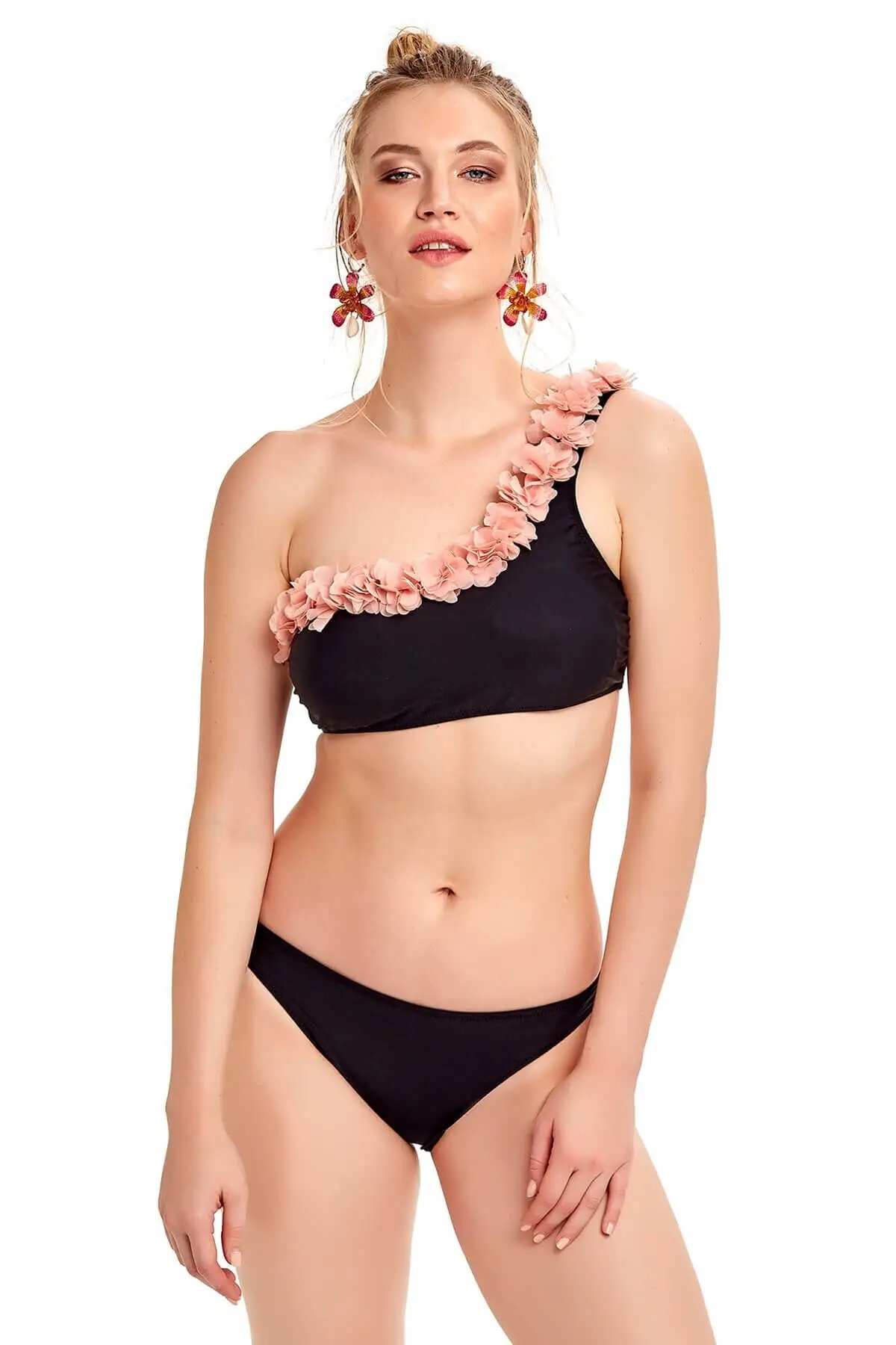 Women's Bikini Salmon Chiffon Floral applié One Shoulder Bikini Set Swimwear Lady Swimsuit 2022 Summer New Pushup Bikinis
Women's Bikini Salmon Chiffon Floral applié One Shoulder Bikini Set Swimwear Lady Swimsuit 2022 Summer New Pushup Bikinis