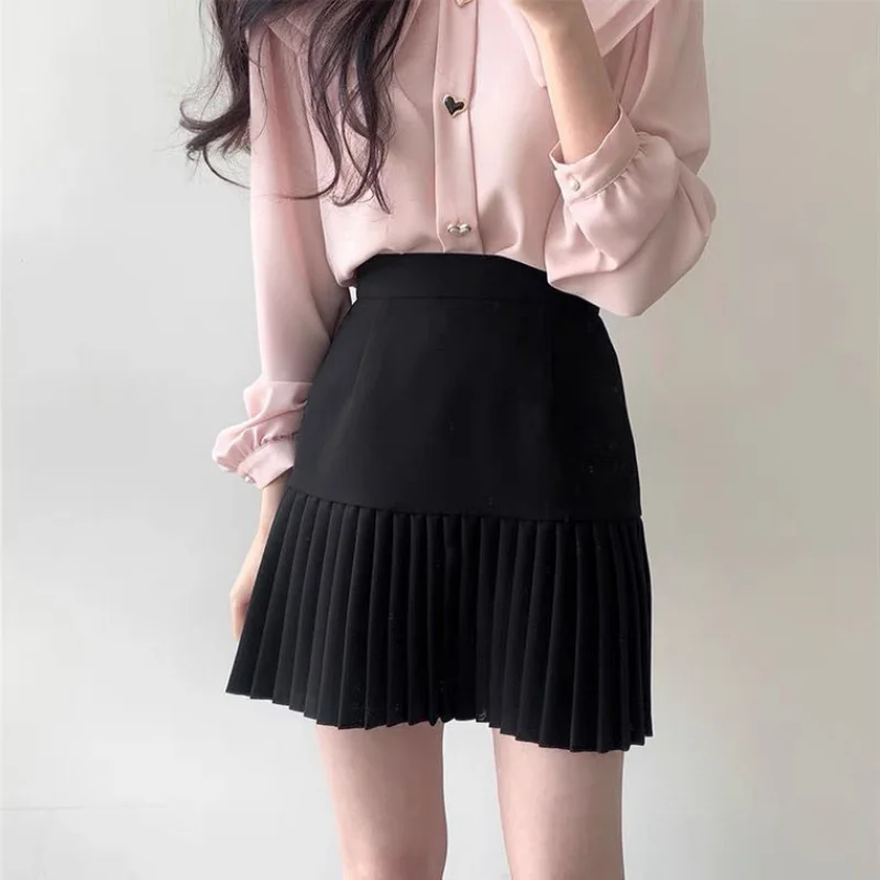 Spring Women's New Korean Version High-waisted Solid Color Pleated Skirt Temperament Retro Slim Casual A-line Skirt
Spring Women's New Korean Version High-waisted Solid Color Pleated Skirt Temperament Retro Slim Casual A-line Skirt