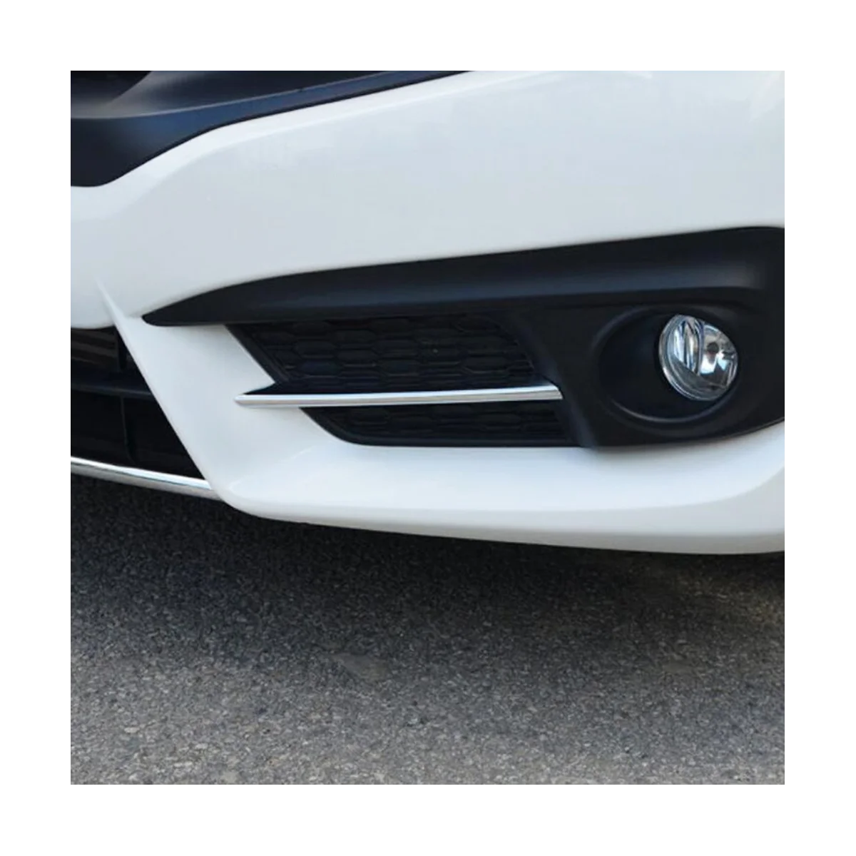 

Front Fog Lamp Cover Eyebrow Eyelid Garnish Outer Foglight Trim for Honda Civic 10Th 2016-2018