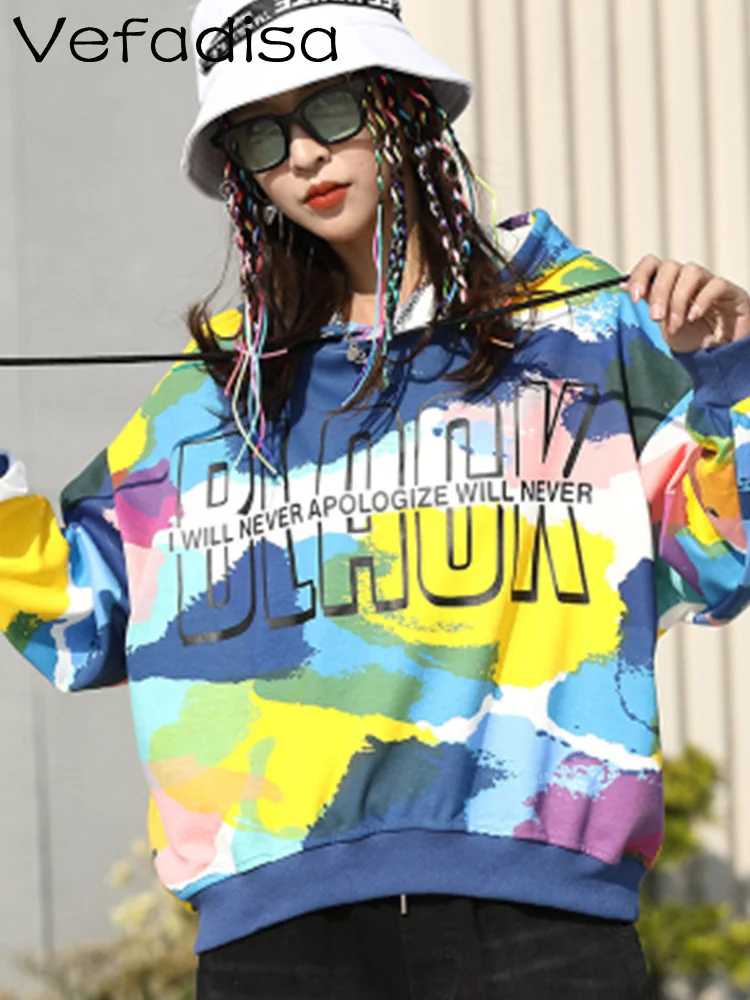 Vefadisa 2023 Autumn Individualized Fashion Loose Slim Reduced Age Pullover Hooded Drawstring Letter Printted Spring Top LWL153
Vefadisa 2023 Autumn Individualized Fashion Loose Slim Reduced Age Pullover Hooded Drawstring Letter Printted Spring Top LWL153