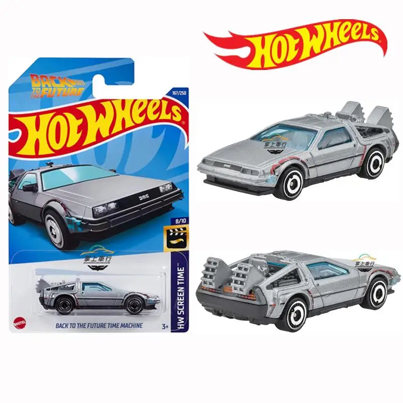 

Hot Wheels Delorean Back To The Future Time Machine Rubber Tires Alloy Car Toy Model Collector 1:64 Diecast Limited Collection