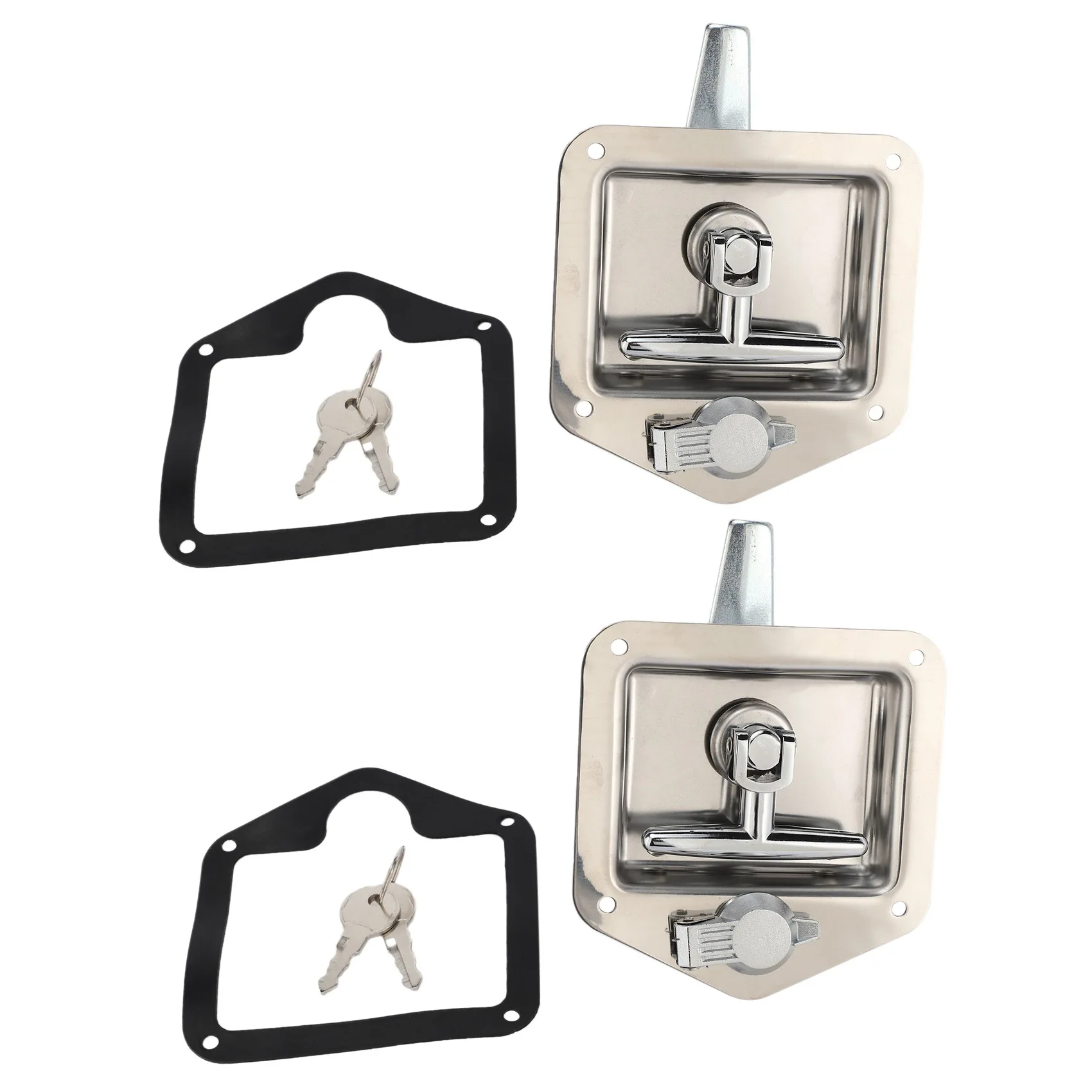 2X Stainless Steel Folding T-Shape Handle Lock Tool Box Keys Kit for Truck Trailer Toolbox Electrical Cabinet
2X Stainless Steel Folding T-Shape Handle Lock Tool Box Keys Kit for Truck Trailer Toolbox Electrical Cabinet