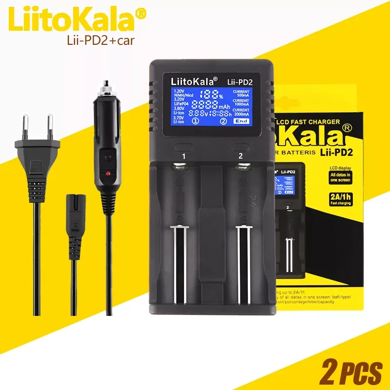 2PCS Lii-PD2 Lii-PD4 Lii-PL2+car LCD 3.7V 1.2V for 18650/26650/21700/16340/14500/10440/18500/18350 Battery Charger
2PCS Lii-PD2 Lii-PD4 Lii-PL2+car LCD 3.7V 1.2V for 18650/26650/21700/16340/14500/10440/18500/18350 Battery Charger