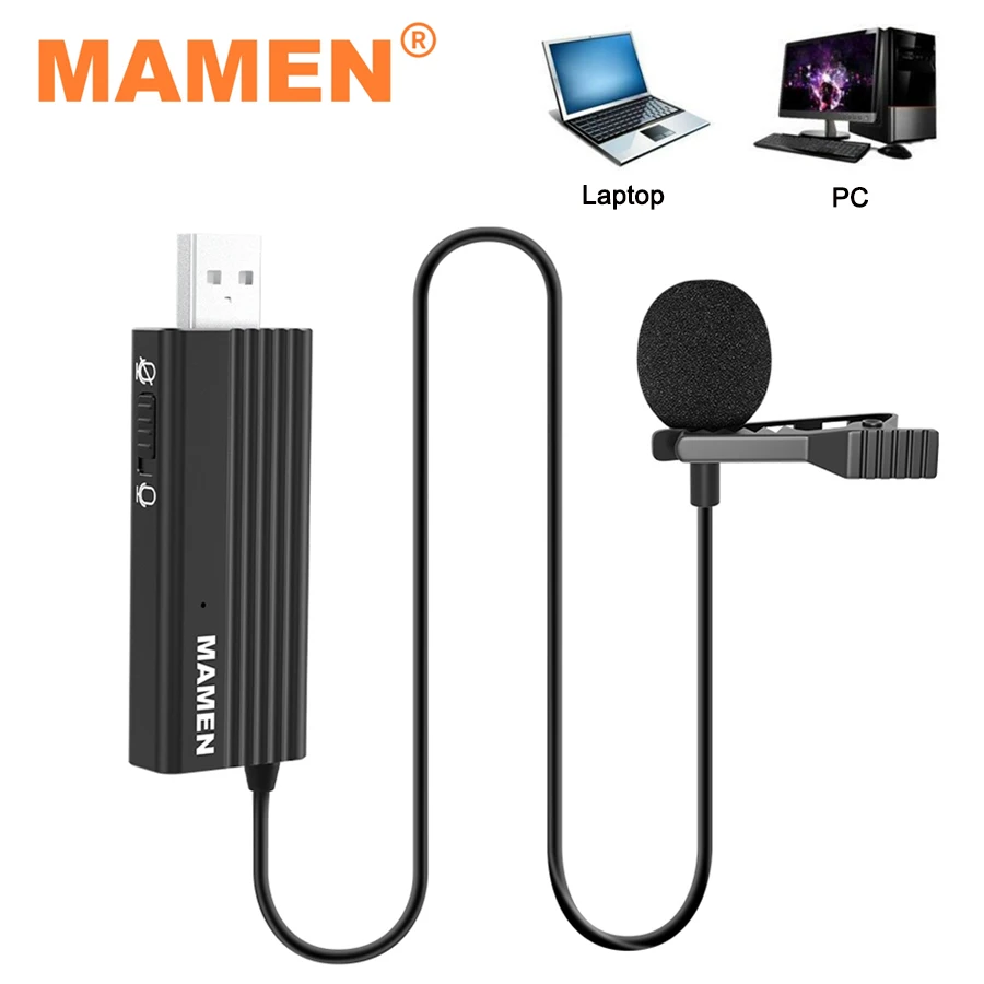 MAMEN USB Computer Laptop Microphone Omnidirectional Pickup MIC with 1.2m Cable One Key Mute for Interview Conference Recording
MAMEN USB Computer Laptop Microphone Omnidirectional Pickup MIC with 1.2m Cable One Key Mute for Interview Conference Recording