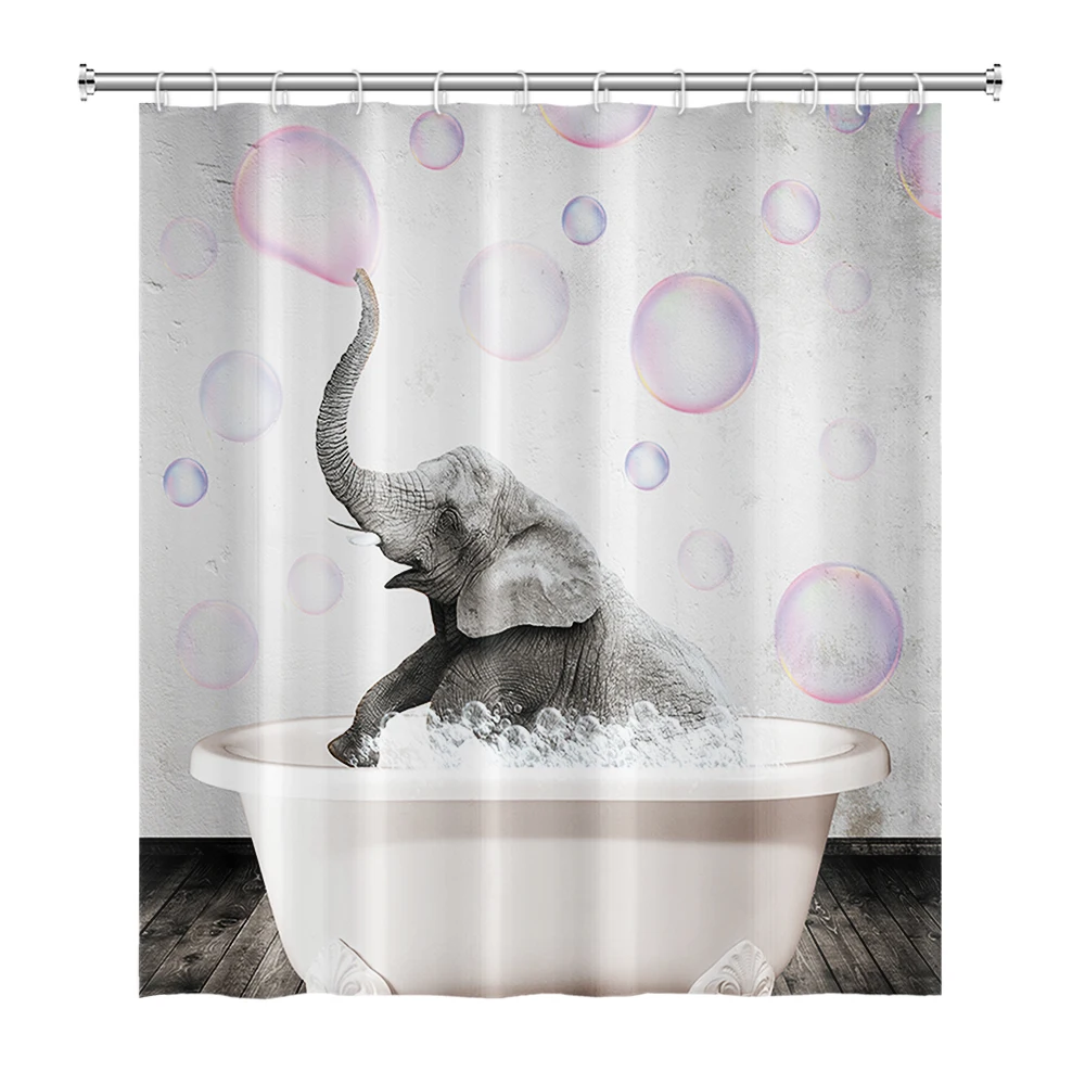 3D Bathtub Elephant Bubble Bath Curtain Waterproof Shower Curtains Polyester Bath Curtain for Bathroom Home Decor with Hooks
3D Bathtub Elephant Bubble Bath Curtain Waterproof Shower Curtains Polyester Bath Curtain for Bathroom Home Decor with Hooks
