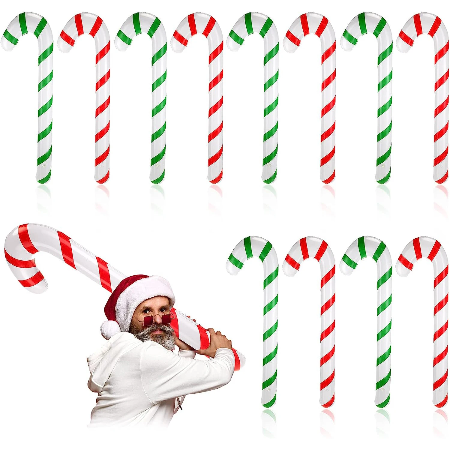 New Red And White PVC Inflatable Santa Claus Colorful Crutches Christmas Toys Props Holiday Party Pendant Decorative Ornaments
New Red And White PVC Inflatable Santa Claus Colorful Crutches Christmas Toys Props Holiday Party Pendant Decorative Ornaments